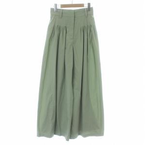 タックデザイン ワイドパンツ TUCK DESIGN WIDE PANTS ハイウエスト 1 S  緑