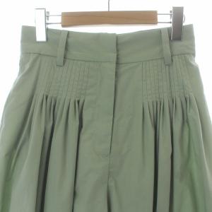 CLANE タックデザイン ワイドパンツ TUCK DESIGN WIDE PANTS ハイウエスト 1 S  緑