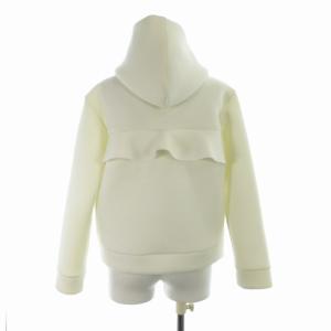 Chesty ジップアップパーカー スウェット 花モチーフ フリル 長袖 1 S 白 ホワイト /RO