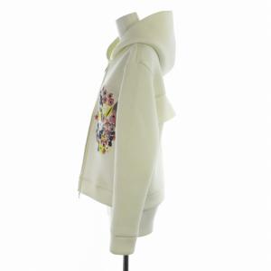 Chesty ジップアップパーカー スウェット 花モチーフ フリル 長袖 1 S 白 ホワイト /RO