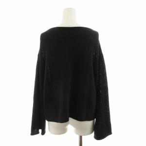 Plage 24SS テープヤーン ヨコアミボートネックニット カットソー 麻 リネン混 長袖 黒 ブラック 24080922200110