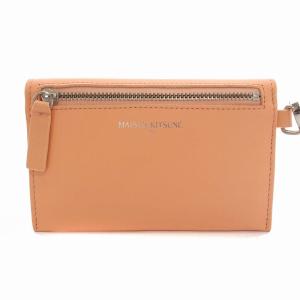 Maison Kitsuné 財布 コインケース ストラップ付 ウォレット レザー 牛革 ピンクベージュ IU05528LC0025