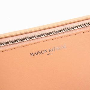 Maison Kitsuné 財布 コインケース ストラップ付 ウォレット レザー 牛革 ピンクベージュ IU05528LC0025