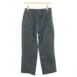 CHANEL 99P デニムパンツ ジーンズ ジップフライ ストレート 38 M 紺 ネイビー P12937V07556