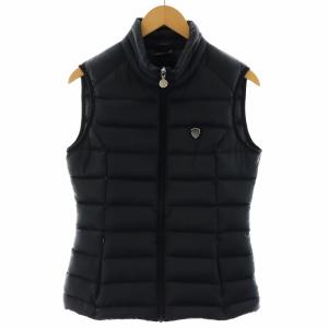 EMPORIO ARMANI ダウンベスト ロゴ ジップアップ ナイロン アウター M 黒 ブラック