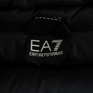 EMPORIO ARMANI ダウンベスト ロゴ ジップアップ ナイロン アウター M 黒 ブラック