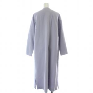 UNITED ARROWS ノーカラーコート アウター ロング丈 前開きトッパー ウール F 紫 パープル タグ付き