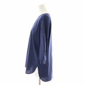 iCB タグ付き Stretch 7分袖 ブラウス シャツ プルオーバー 4 M 紺 ネイビー BLCYKM0513
