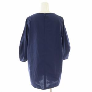 iCB タグ付き Stretch 7分袖 ブラウス シャツ プルオーバー 4 M 紺 ネイビー BLCYKM0513