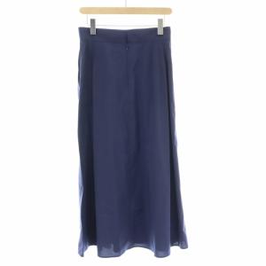 iCB タグ付き Stretch スカート フレアスカート ロング マキシ タック 6 L 紺 ネイビー SKCYKM0513