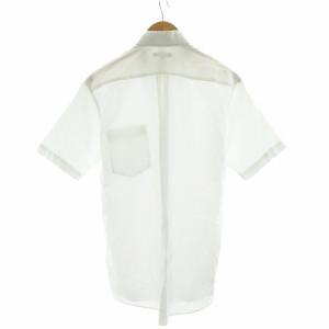 BURBERRY LONDON カッターシャツ ワイシャツ ボタンダウン ロゴ刺繍 半袖 M 白 ホワイト
