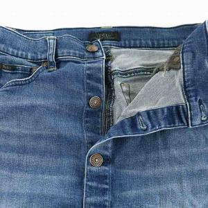 POLO RALPH LAUREN タイトスカート デニム ひざ丈 ボタンフライ インディゴ