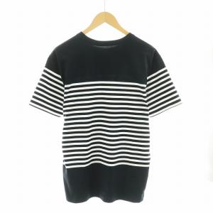 THE NORTH FACE S/S Panel Border Tee ショートスリーブ マルチ ボーダー ティー Tシャツ 半袖 ロゴ刺繍 L 黒 ブラック