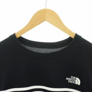 THE NORTH FACE S/S Panel Border Tee ショートスリーブ マルチ ボーダー ティー Tシャツ 半袖 ロゴ刺繍 L 黒 ブラック