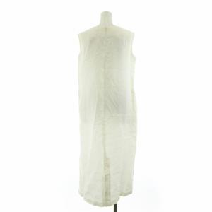 23区 22SS タグ付き 2点セット ワンピース アンダードレス 麻 リネン ミモレ ロング 38 M 白 ホワイト