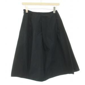 JIL SANDER NAVY フレアスカート タック ひざ丈 34 S 紺 ネイビー /BB