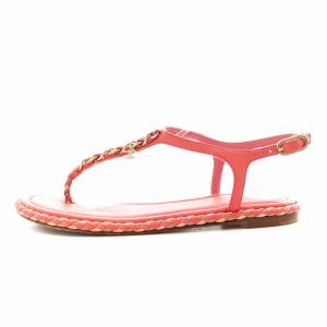 CHANEL ココマーク トングサンダル 36 ピンク