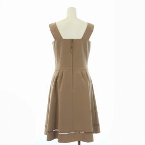 FOXEY NEW YORK Dress Elegant Stitch ワンピース ノースリーブ ひざ丈 38 S ベージュ 39925
