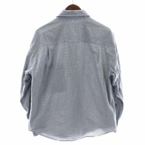 MHL. 23SS TINY GINGHAM COTTON SHIRT シャツ ギンガムチェック 長袖 S 紺 ネイビー 596-4150507