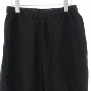 DANTON コットンリネンウェザーパンツ イージーワークパンツ ウエストゴム 麻 ロゴ ワッペン 38 M 黒 ブラック JD-2635