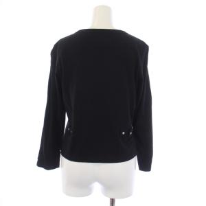 agnes b. カーディガン 長袖 クルーネック スナップボタン T3 L 黒 ブラック ED17J000