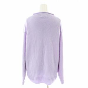 23区 タグ付き ニット カットソー セーター カシミヤ混 ウール 長袖 38 M 紫 パープル