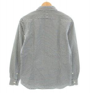 Nigel Cabourn シャツ スタンダードカラー 長袖 ギンガムチェック柄 44 S 白 ホワイト 紺 ネイビー /YT