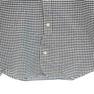 Nigel Cabourn シャツ スタンダードカラー 長袖 ギンガムチェック柄 44 S 白 ホワイト 紺 ネイビー /YT