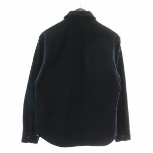 Engineered Garments シャツジャケット ブルゾン ステンカラー シングル エルボーパッチ フェイクスエード ウール XS 紺