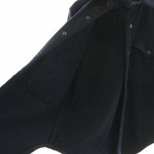 Engineered Garments シャツジャケット ブルゾン ステンカラー シングル エルボーパッチ フェイクスエード ウール XS 紺