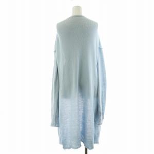 Deuxieme Classe loose sleeve カーディガン ニット 薄手 カシミヤ混 長袖 ロング F 水色 ライトブルー