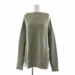 テンジクプルオーバー カシミヤニット セーター 長袖 ボートネック サイドスリット グレー