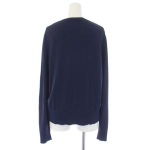 TORY BURCH ニット セーター 長袖 クルーネック 金ボタン M 紺 ネイビー