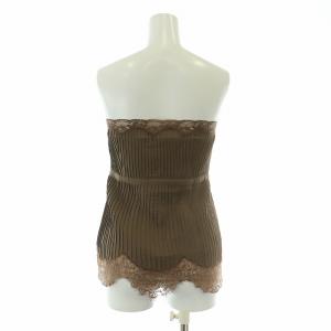 RED VALENTINO REDVALENTINO ベアトップ カットソー シルク レース 切替 IT42 XL 茶 ブラウン /BB