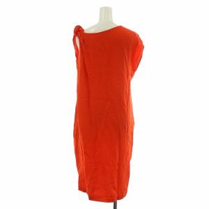 FENDI ワンピース ひざ丈 ノースリーブ リボン Vネック ストレッチ 絹 シルク 42 L 赤 レッド /NW11