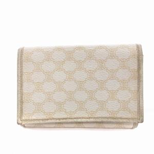 カードケース ミニウォレット レザー マカダム柄 白 ホワイト /MM