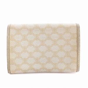CELINE カードケース ミニウォレット レザー マカダム柄 白 ホワイト /MM
