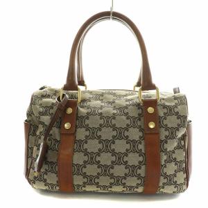 オールドセリーヌ トリオンフ ボストンバッグ ハンド キャンバス レザー 総柄 茶 ブラウン /NW35