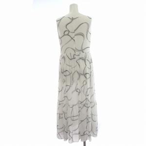 JILL STUART 22SS ノースリーブ ワンピース ロング 総柄 2 M 白 ホワイト /G