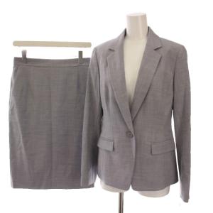 18SS スーツ セットアップ 上下 テーラードジャケット タイトスカート ひざ丈 シルク混 38 グレー