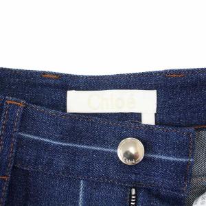 Chloe 21AW デニムパンツ ジーンズ ピンストライプ ストレート 34 XS ロイヤルネイビー 紺