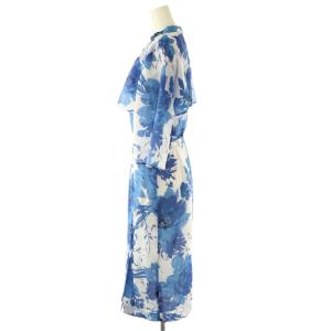 Pinky&Dianne Jeans 半袖ワンピース ロング 38 青 白 /NR