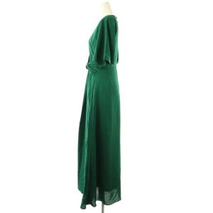 ROSE BUD タックドレープドレス ワンピース 半袖 ロング M 緑 /NR