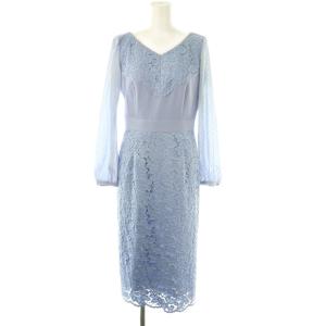 22AW レースワンピース 長袖 ロング 36 ライトブルー /NR