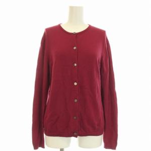 BURBERRY LONDON アンサンブル カーディガン 長袖 ニット セーター ハイネック ホース刺繍 カシミヤ混 M 赤 レッド