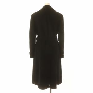 Calvin Klein チェスターコート ロング ダブル ベルト ウール 9 M 黒 ブラック