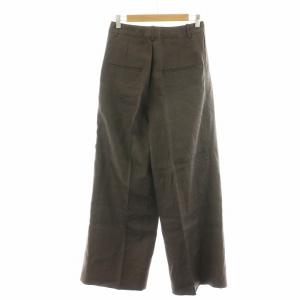 Deuxieme Classe 23SS Dashingly リネンパンツ ストレート タック 麻 34 XS 茶 ブラウン 23030500701010
