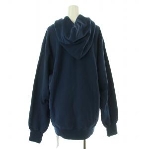 STAMMBAUM 23AW SWEAT PARKA スウェットパーカー プルオーバー 長袖 ロゴ プリント ダメージ加工 F 紺 ネイビー 23070560400730