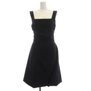 FOXEY NEW YORK サクセスニューヨーク ワンピース ノースリーブ ひざ丈 バルーンスカート 38 S 紺 ネイビー 29487