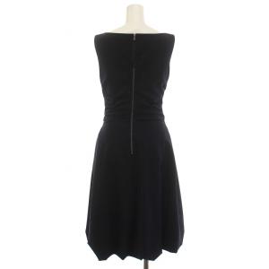 FOXEY NEW YORK サクセスニューヨーク ワンピース ノースリーブ ひざ丈 バルーンスカート 38 S 紺 ネイビー 29487